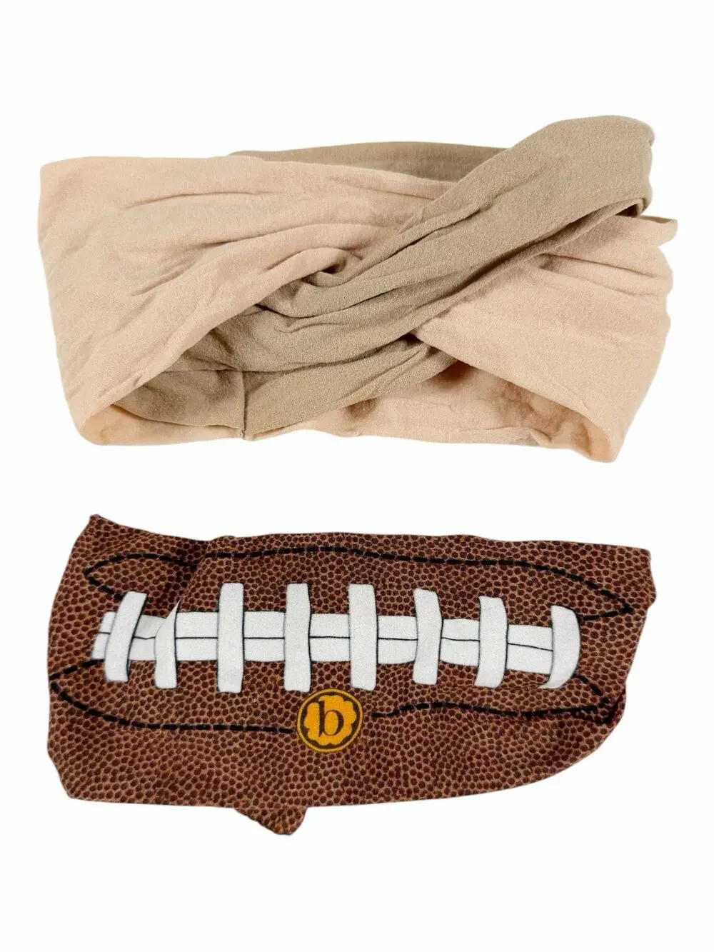 Baby Bling Football Headband & Neutral Twist Headband Bundle Set of 2